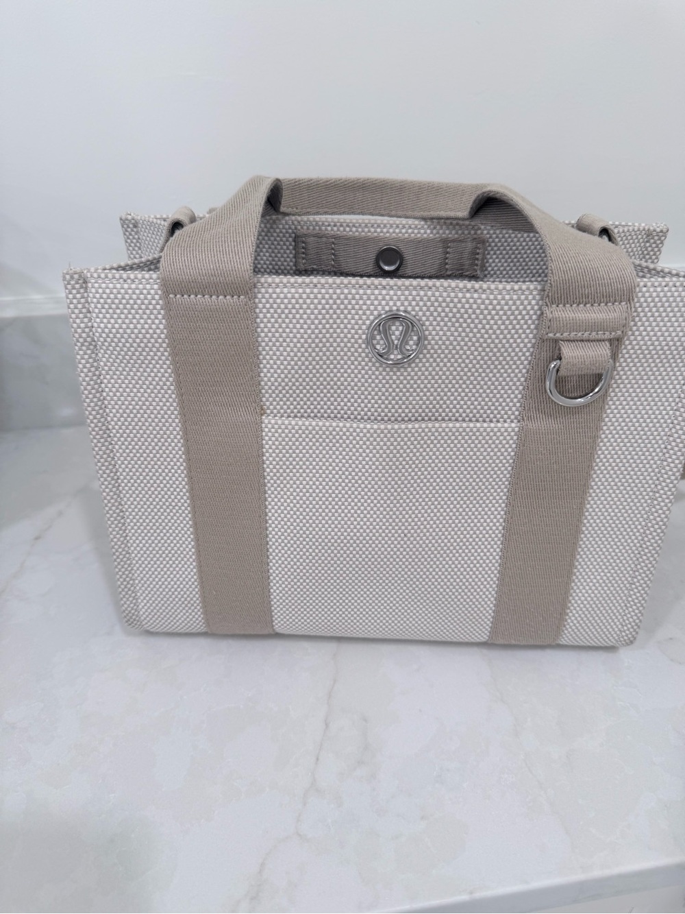 lululemon athletica Neutral Canvas Messenger Tote - Beige/Taupe